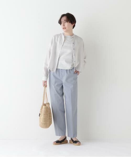 human woman / ヒューマンウーマン パンツ | 【接触冷感】ポプリンストレッチドローストリングテーパードパンツ | 詳細3