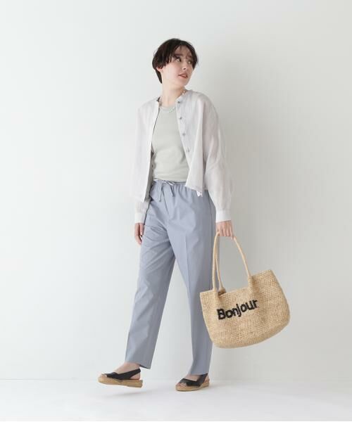 human woman / ヒューマンウーマン パンツ | 【接触冷感】ポプリンストレッチドローストリングテーパードパンツ | 詳細4