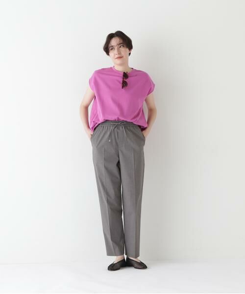 human woman / ヒューマンウーマン パンツ | 【接触冷感】ポプリンストレッチドローストリングテーパードパンツ | 詳細10