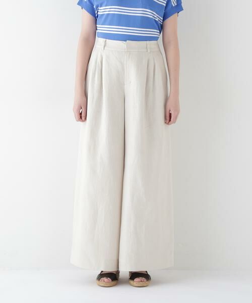 human woman / ヒューマンウーマン パンツ | ◆リネンタック入りバギーパンツ | 詳細7