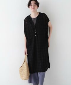 human woman / ヒューマンウーマン ワンピース | 【ウォッシャブル】【WEB・一部店舗限定】シアーチェックニットワンピース