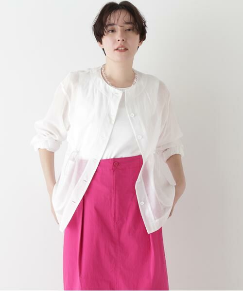 human woman / ヒューマンウーマン テーラードジャケット | ◆シアータフタユーティリティノーカラージャケット | 詳細2