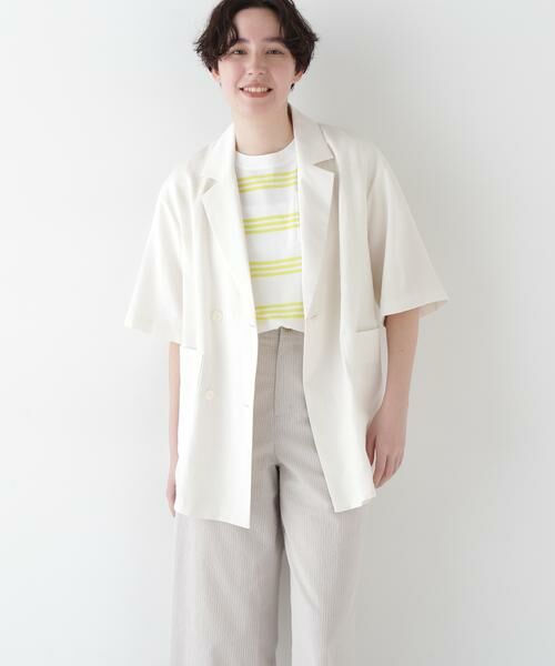 human woman / ヒューマンウーマン テーラードジャケット | ◆Ｒ／Ｃ麻ライトタッサータンブラージャケット | 詳細2