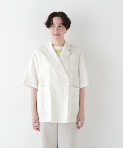 human woman / ヒューマンウーマン テーラードジャケット | ◆Ｒ／Ｃ麻ライトタッサータンブラージャケット | 詳細4