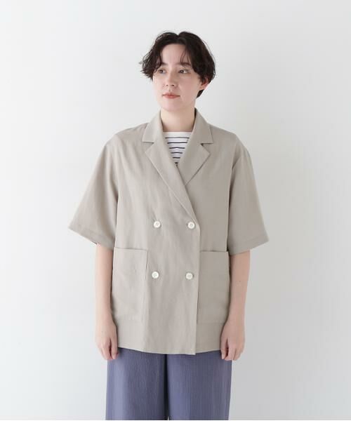 human woman / ヒューマンウーマン テーラードジャケット | ◆Ｒ／Ｃ麻ライトタッサータンブラージャケット | 詳細9