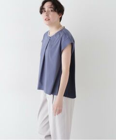 human woman / ヒューマンウーマン カットソー | 【接触冷感】プリーツドッキングカットソープルオーバー
