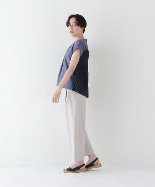 human woman / ヒューマンウーマン カットソー | 【接触冷感】プリーツドッキングカットソープルオーバー | 詳細4