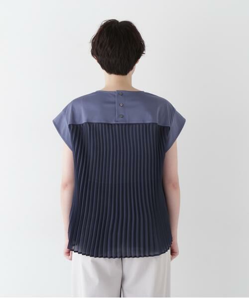 human woman / ヒューマンウーマン カットソー | 【接触冷感】プリーツドッキングカットソープルオーバー | 詳細6