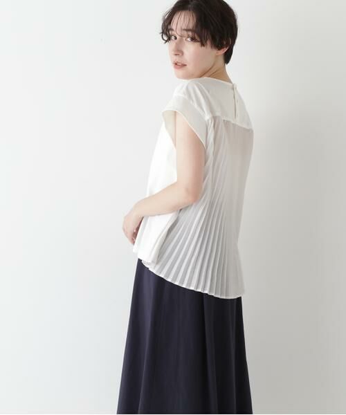 human woman / ヒューマンウーマン カットソー | 【接触冷感】プリーツドッキングカットソープルオーバー | 詳細10