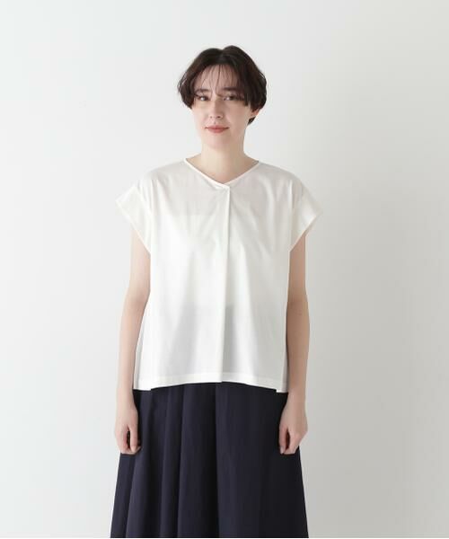 human woman / ヒューマンウーマン カットソー | 【接触冷感】プリーツドッキングカットソープルオーバー | 詳細12