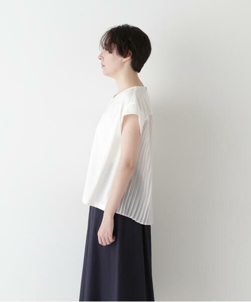 human woman / ヒューマンウーマン カットソー | 【接触冷感】プリーツドッキングカットソープルオーバー | 詳細13