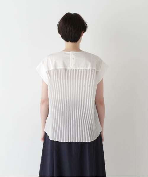 human woman / ヒューマンウーマン カットソー | 【接触冷感】プリーツドッキングカットソープルオーバー | 詳細14
