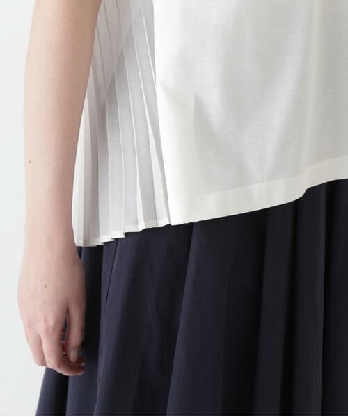 human woman / ヒューマンウーマン カットソー | 【接触冷感】プリーツドッキングカットソープルオーバー | 詳細17