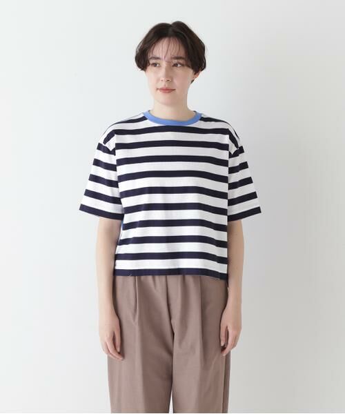 human woman / ヒューマンウーマン カットソー | ◆シルケット天竺ボーダーカットソー | 詳細5