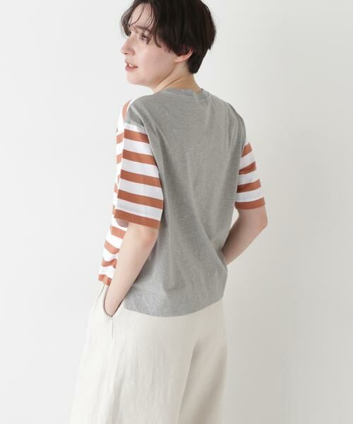 human woman / ヒューマンウーマン カットソー | ◆シルケット天竺ボーダーカットソー | 詳細13