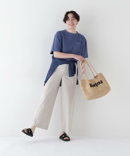 human woman / ヒューマンウーマン カットソー | ◆ラフィ天竺製品染めＴシャツ | 詳細2