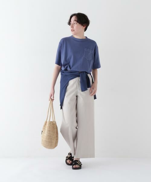 human woman / ヒューマンウーマン カットソー | ◆ラフィ天竺製品染めＴシャツ | 詳細3