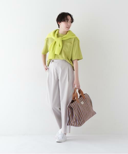 human woman / ヒューマンウーマン カットソー | ◆ラフィ天竺製品染めＴシャツ | 詳細15