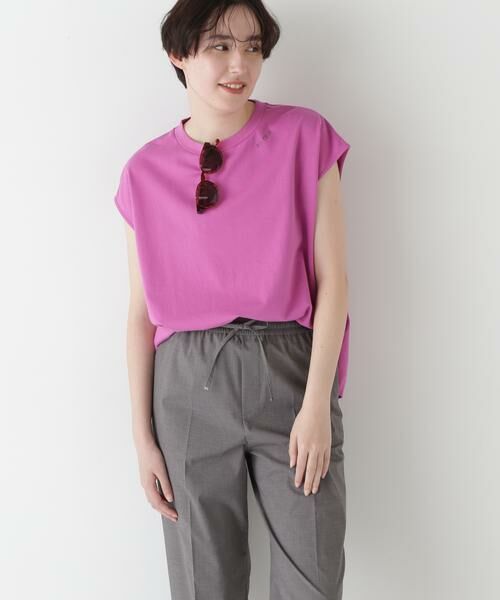 human woman / ヒューマンウーマン カットソー | ◆ミニ裏毛刺繍ロゴプルオーバー | 詳細2