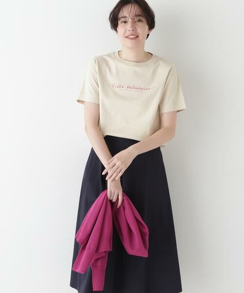 human woman/ヒューマンウーマン ◆天竺ロゴTシャツ ベージュ M human woman/ヒューマンウーマン ◆天竺ロゴTシャツ ベージュ M