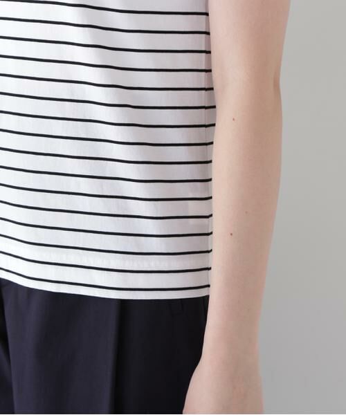 human woman / ヒューマンウーマン カットソー | ◆天竺ボーダーロゴＴシャツ | 詳細10