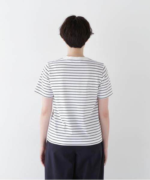 human woman / ヒューマンウーマン カットソー | ◆天竺ボーダーロゴＴシャツ | 詳細7