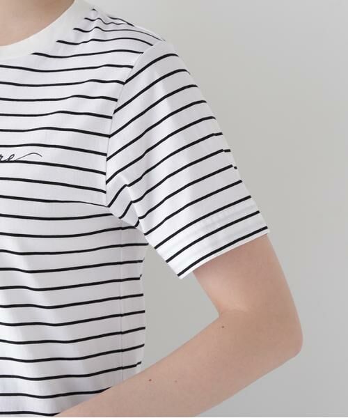 human woman / ヒューマンウーマン カットソー | ◆天竺ボーダーロゴＴシャツ | 詳細9