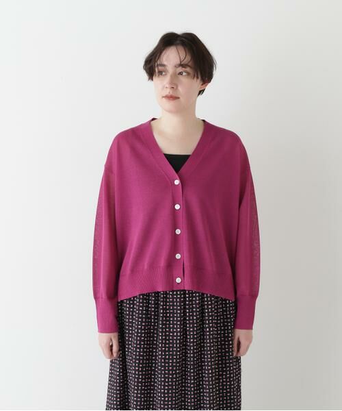 human woman / ヒューマンウーマン ニット・セーター | 【ウォッシャブル】シアーハイゲージ長袖カーディガン | 詳細9