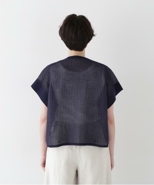 human woman / ヒューマンウーマン ニット・セーター | 【ウォッシャブル】【WEB・一部店舗限定】コットンポリエステルシアーチェックスキッパー | 詳細5