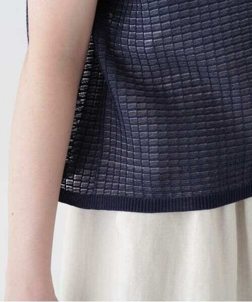 human woman / ヒューマンウーマン ニット・セーター | 【ウォッシャブル】【WEB・一部店舗限定】コットンポリエステルシアーチェックスキッパー | 詳細8