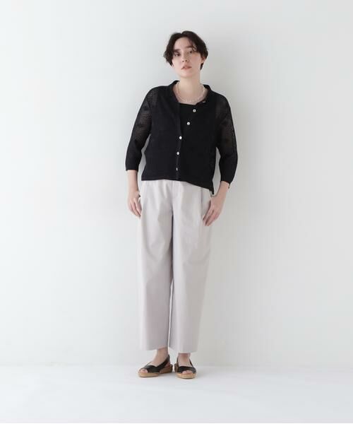 human woman / ヒューマンウーマン ニット・セーター | 【ウォッシャブル】ラメメッシュオープンカラーカーディガン | 詳細3