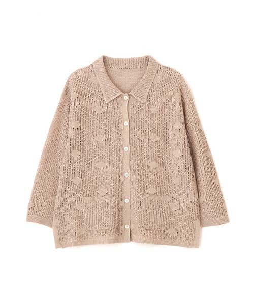 human woman / ヒューマンウーマン ニット・セーター | 【ウォッシャブル】ラメメッシュオープンカラーカーディガン | 詳細7