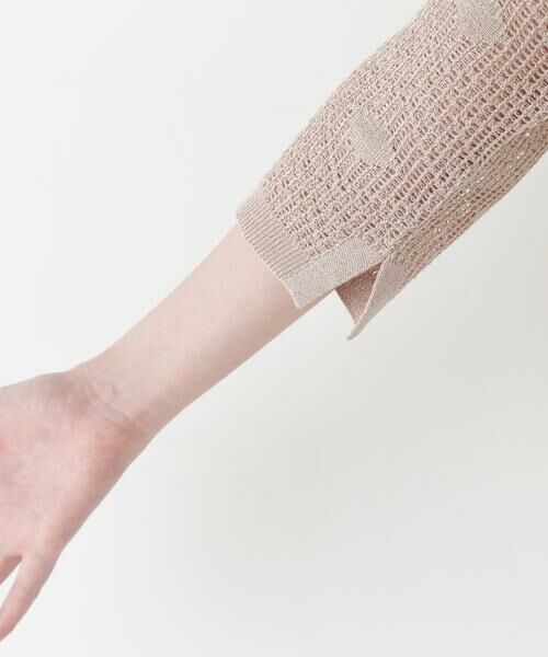 human woman / ヒューマンウーマン ニット・セーター | 【ウォッシャブル】ラメメッシュオープンカラーカーディガン | 詳細17