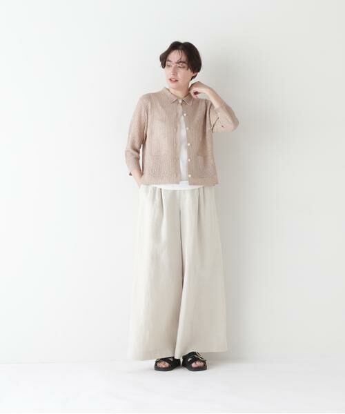 human woman / ヒューマンウーマン ニット・セーター | 【ウォッシャブル】ラメメッシュオープンカラーカーディガン | 詳細10