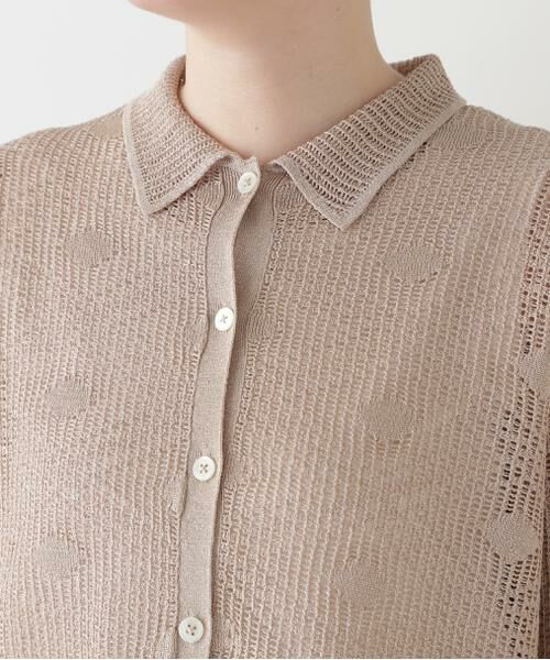human woman / ヒューマンウーマン ニット・セーター | 【ウォッシャブル】ラメメッシュオープンカラーカーディガン | 詳細15