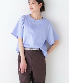 human woman / ヒューマンウーマン シャツ・ブラウス | ◆ボックスシルエットキーネックブラウス