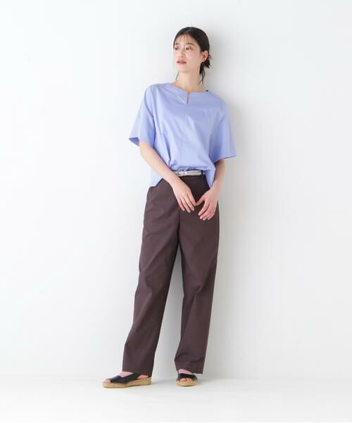 human woman / ヒューマンウーマン シャツ・ブラウス | ◆ボックスシルエットキーネックブラウス | 詳細2