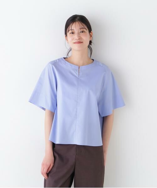 human woman / ヒューマンウーマン シャツ・ブラウス | ◆ボックスシルエットキーネックブラウス | 詳細3