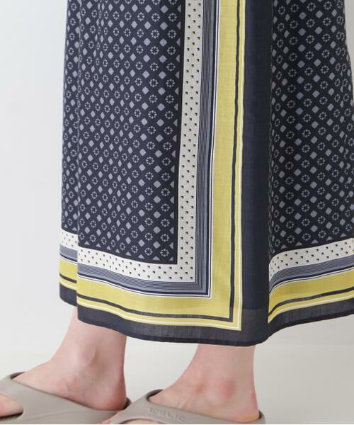 human woman / ヒューマンウーマン スカート | ◆コットンセルロースパネル幾何プリントラップライクスカート | 詳細15