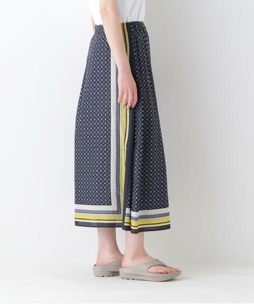 human woman / ヒューマンウーマン スカート | ◆コットンセルロースパネル幾何プリントラップライクスカート | 詳細12