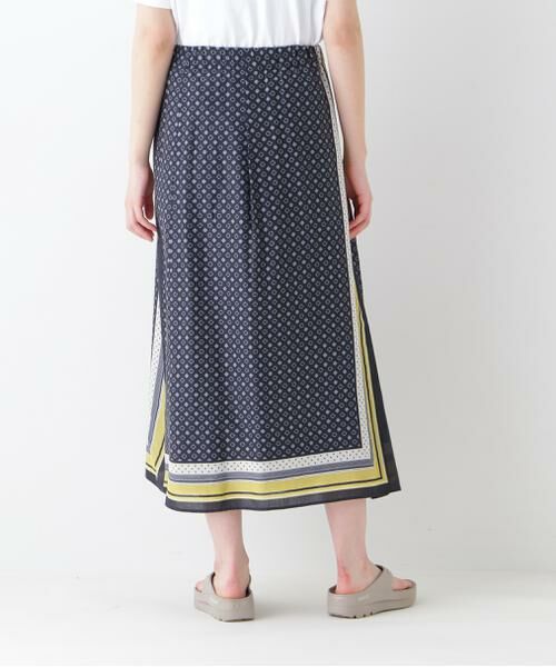 human woman / ヒューマンウーマン スカート | ◆コットンセルロースパネル幾何プリントラップライクスカート | 詳細13