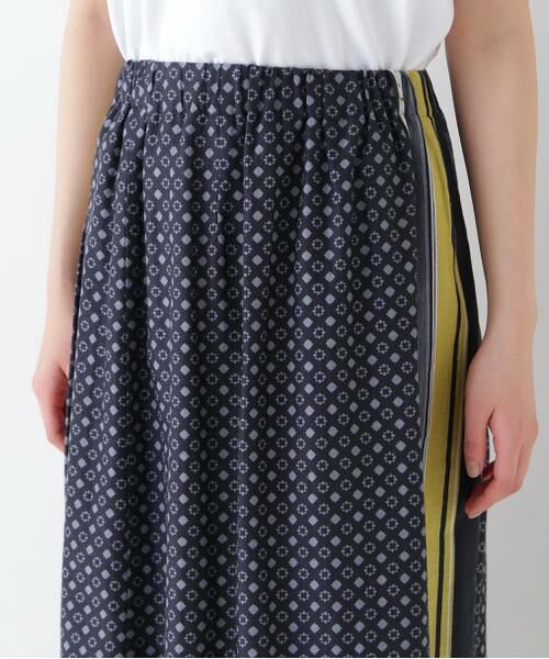human woman / ヒューマンウーマン スカート | ◆コットンセルロースパネル幾何プリントラップライクスカート | 詳細14