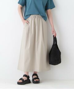 human woman / ヒューマンウーマン スカート | ◆コットンポリエステルウェザードローストリングタックスカート
