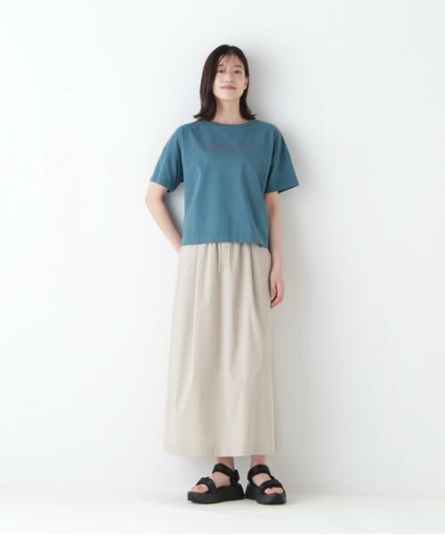 human woman / ヒューマンウーマン スカート | ◆コットンポリエステルウェザードローストリングタックスカート | 詳細2