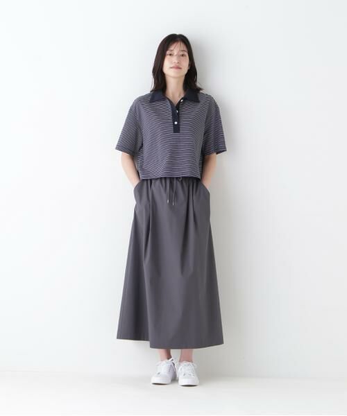 human woman / ヒューマンウーマン スカート | ◆コットンポリエステルウェザードローストリングタックスカート | 詳細11