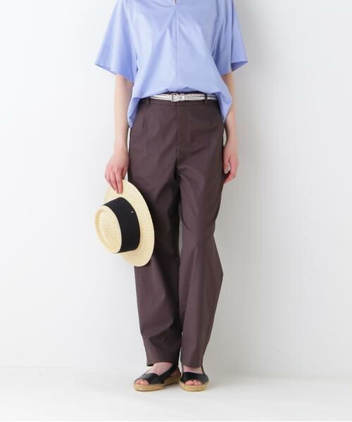 human woman / ヒューマンウーマン パンツ | 【UVカット・接触冷感】クールマックス混ストレートパンツ(ブラウン)