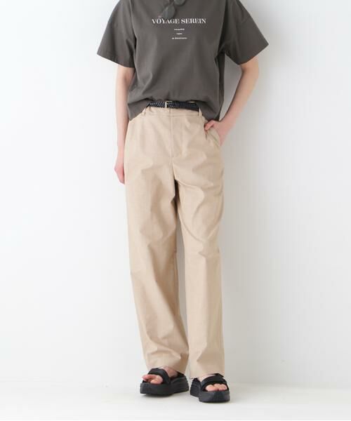 human woman / ヒューマンウーマン パンツ | 【UVカット・接触冷感】クールマックス混ストレートパンツ(ベージュ)