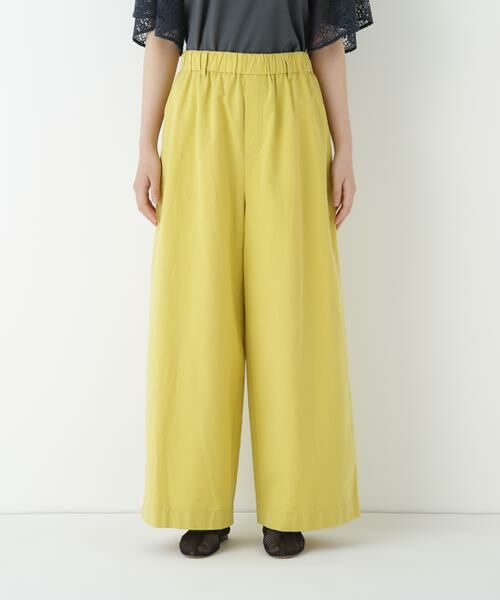 human woman / ヒューマンウーマン パンツ | ◆コットンリネンウェザー近江晒シェフパンツ | 詳細3
