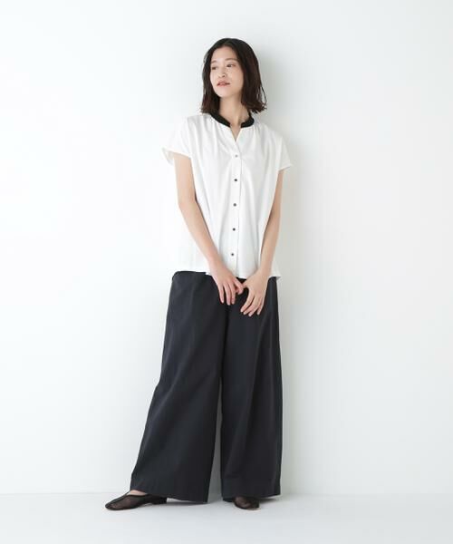 human woman / ヒューマンウーマン パンツ | ◆コットンリネンウェザー近江晒シェフパンツ | 詳細8