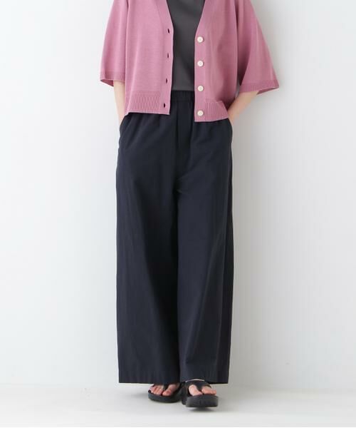 human woman/ヒューマンウーマン ◆コットンリネンウェザー近江晒シェフパンツ ネイビー M human woman/ヒューマンウーマン ◆コットンリネンウェザー近江晒シェフパンツ ネイビー M